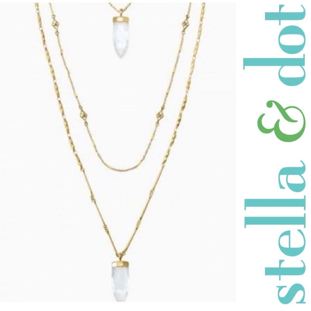 Stella & Dot layered quartz ARIA pendant